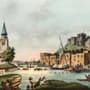 Papier peint panoramique remparts historiques au bord de mer
