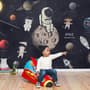 Astronaut and Animals in Space Wallpaper Mural for Children