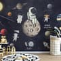Astronaut and Animals in Space Wallpaper Mural for Children