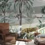 Vintage Exotic Landscape with Wild Animals Wallpaper Mural