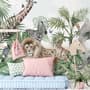 Kids Tropical Animals with Leafs Wallpaper Mural