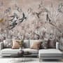Flying Birds on Flowers Wallpaper Mural