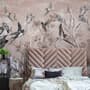 Flying Birds on Flowers Wallpaper Mural