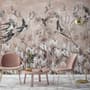 Flying Birds on Flowers Wallpaper Mural