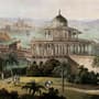 Old City Landscape with Castle Historical Wallpaper Mural