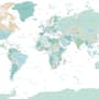 Green Political World Map Wallpaper Mural