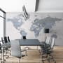 White and Purple Political World Map Wallpaper Mural