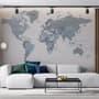 White and Purple Political World Map Wallpaper Mural