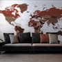 White and Brown Political World Map Wallpaper Mural