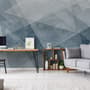Indigo Style Watercolor Geometric Wallpaper Mural