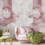 Abstract Pink Geometric Pattern Wallpaper Mural