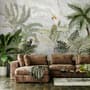 Green Tropical Forest with Parrot Wallpaper Mural