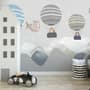Kids Cartoon Hot Air Balloon and Airplane Wallpaper Mural