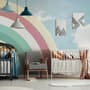 Kids Watercolor Sky and Rainbow Wallpaper Mural