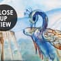 Painting Garden with Fountain, Peacock and Roman Column Wallpaper Mural