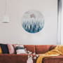 Foggy Forest with Rising Moon Landscape Circle Wall Decal Sticker