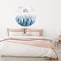 Foggy Forest with Rising Moon Landscape Circle Wall Decal Sticker