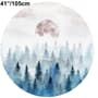 Foggy Forest with Rising Moon Landscape Circle Wall Decal Sticker