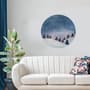 Snowy Forest Circle Landscape Wall Decal Sticker