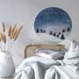 Snowy Forest Circle Landscape Wall Decal Sticker
