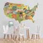 United States Map Wall Decal Sticker for Kids Room