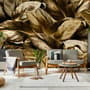 Elegant Golden Dead Leaf Wallpaper Mural