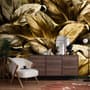 Elegant Golden Dead Leaf Wallpaper Mural