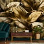 Elegant Golden Dead Leaf Wallpaper Mural