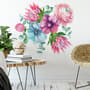 Watercolor Pink Protea with Ranunculus and Tulips Wall Decal Sticker