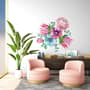 Watercolor Pink Protea with Ranunculus and Tulips Wall Decal Sticker