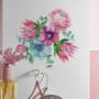 Watercolor Pink Protea with Ranunculus and Tulips Wall Decal Sticker