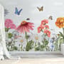 Kids Floral Gardens with Butterflies Wallpaper Mural