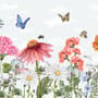 Kids Floral Gardens with Butterflies Wallpaper Mural