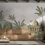 Vintage River Landscape with Mosque Historical Art Wallpaper Mural