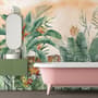 Tiger and Tropical Leaves Wallpaper Mural