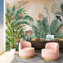 Tiger and Tropical Leaves Wallpaper Mural