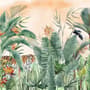 Tiger and Tropical Leaves Wallpaper Mural