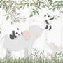 Fototapete Panda Bär auf Elefant