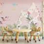 Fototapete Tropische Landschaft mit niedlichen Giraffen für das Kinderzimmer