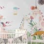 Fototapete Tropische Landschaft mit niedlichen Giraffen für das Kinderzimmer