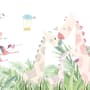 Fototapete Tropische Landschaft mit niedlichen Giraffen für das Kinderzimmer