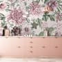 Florals With Green Leafs Wallpaper Mural