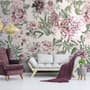 Florals With Green Leafs Wallpaper Mural