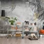 Monochrome Grunge Leaf with Splash Wallpaper Mural