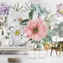 Watercolor Large Floral Bouquet Wallpaper Mural