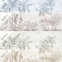Monochrome Antique Jungle Landscape Wallpaper Mural