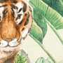 Watercolor Safari Animals in the Rainforest Wallpaper Mural for Kids
