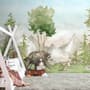 Kids Watercolor Coniferous Forest with Animals Wallpaper Mural