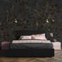 Dark Navy Peony Floral Drawing Art Wallpaper Mural