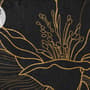 Dark Navy Peony Floral Drawing Art Wallpaper Mural